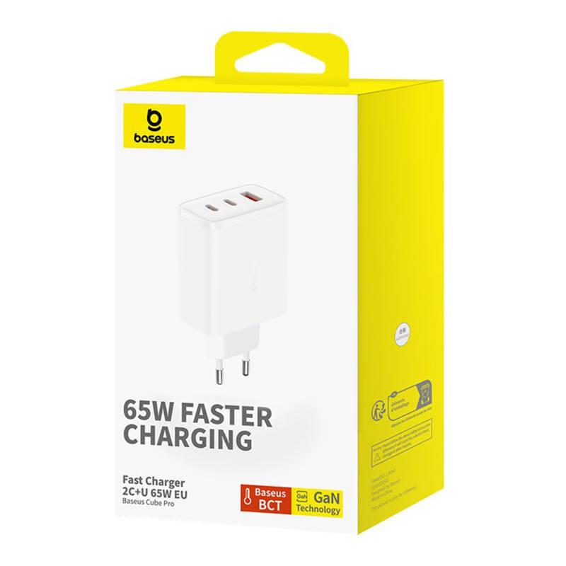 Ładowarka Sieciowa Baseus Os-Cube Pro 2Xusb-C + Usb, 65W (Biała)