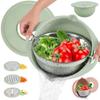 4 in 1 Food Strainers Bowl with 3 Grater Blades Colander Bowl Kitchen Drain Basket  Fruit