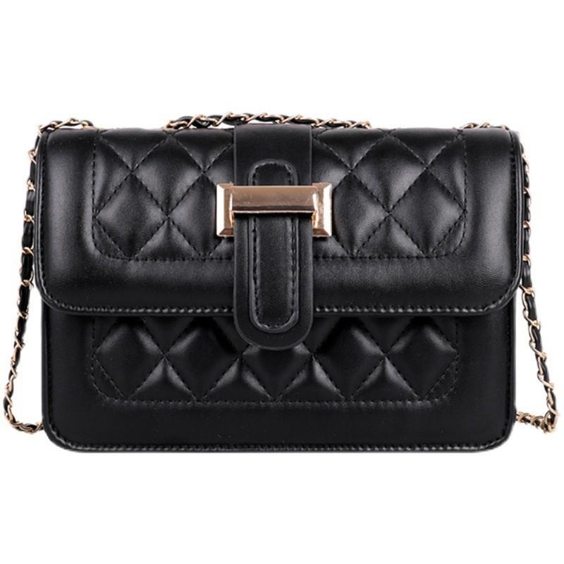 Fashionable Urban Chic Diamond Quilted Chain Shoulder Bag Stylish Small Pu Crossbody