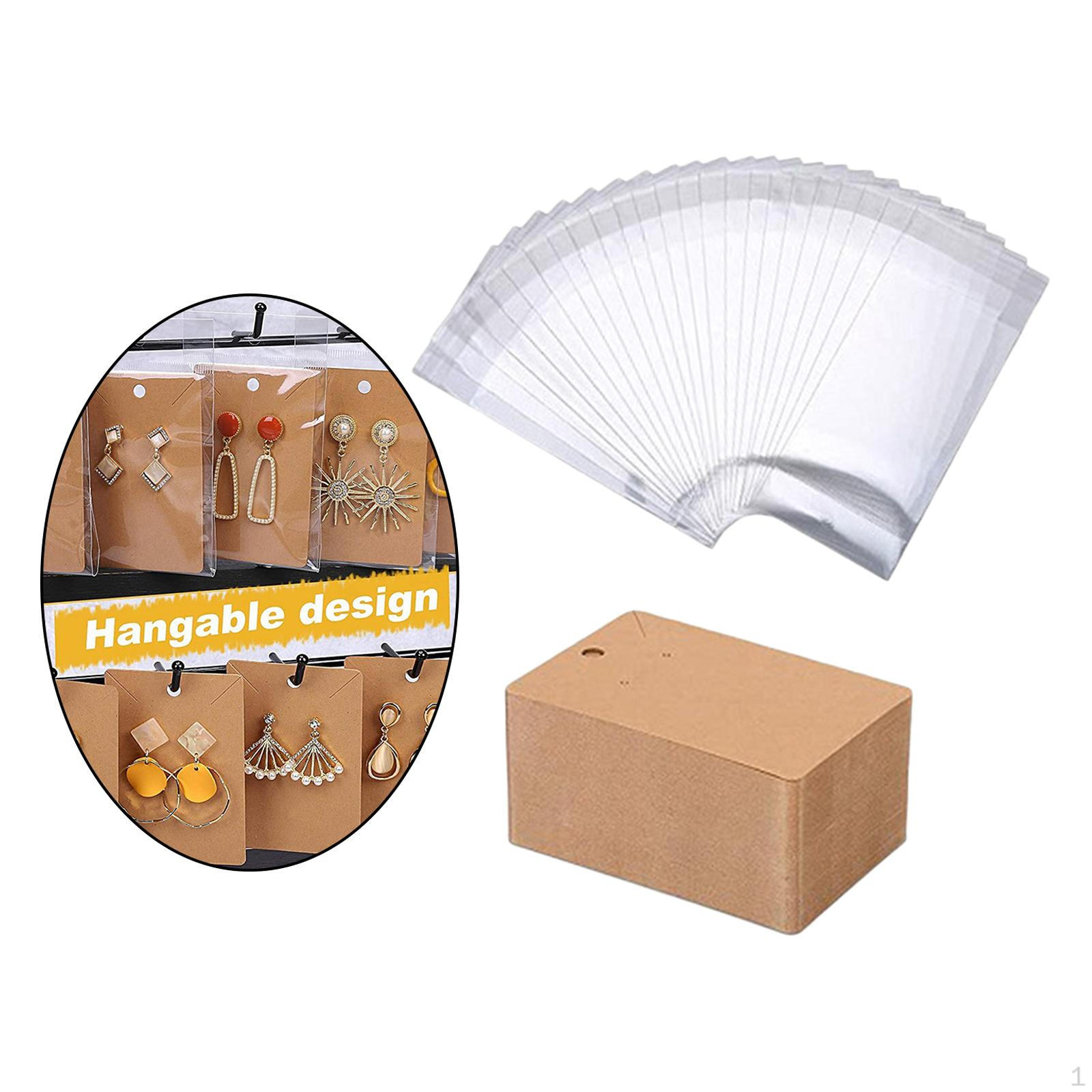 

100pcs Earring Cards - with 100 Pcs Bags, Display for Bracelet Necklace