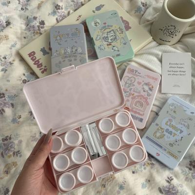6 Pair /Set Mini Contact Lens Box Set Portable Travel Contact Lenses Storage Container For Beauty Pupil