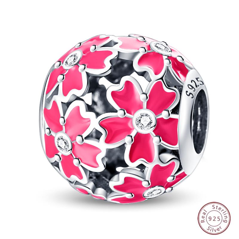 Copper Beaded Pendant Shiny Zircon Spring Cute Bow Original 3Mm Bracelet Women Fine Jewelry