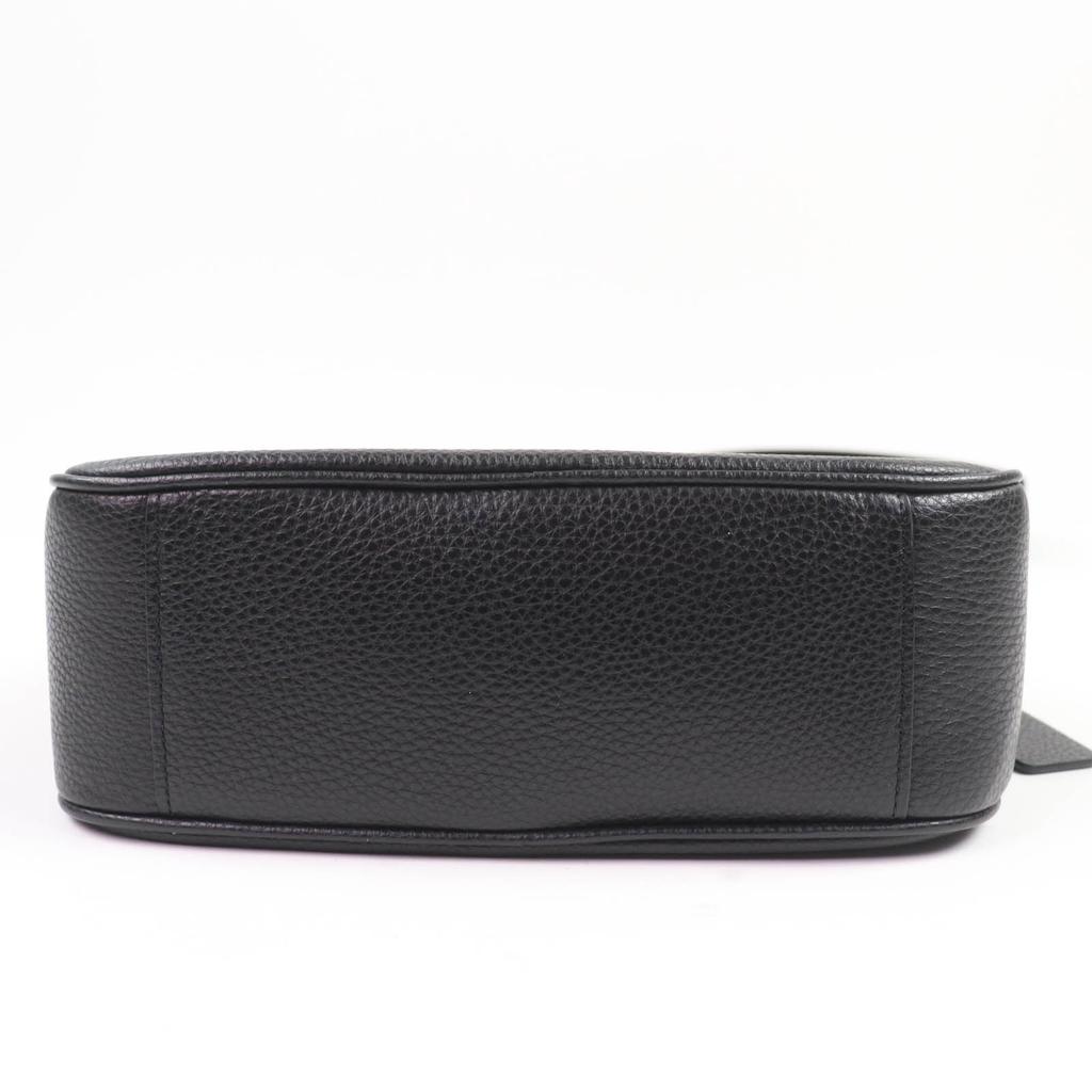 COACH Shoulder Bag Horse and carriage logo leather cross sling bag black 75818 Used