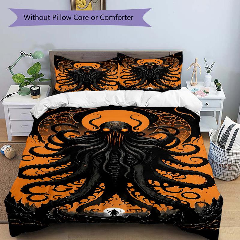 3pc Terrifying Octopus Cover Set - 1 Quilt Cover + 2 Pillowcases, All Seasons Bedroom Setting, Perfect for Home069