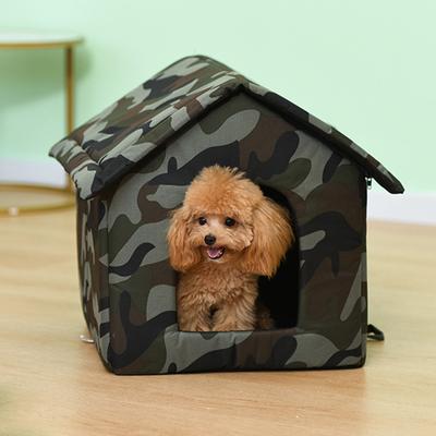 Waterproof Pet Kennel Oxford Cloth And Sponge Material House Two Camouflage Colors To Choose Outdoor Fun Cat RoomFrom