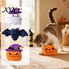 Pumpkin Cat Toy Halloween Theme Toy, Soft Ghost Bat Plush Cute Bite-resistant Stuffed Chew for Indoor Cats Boredom Relief Toys