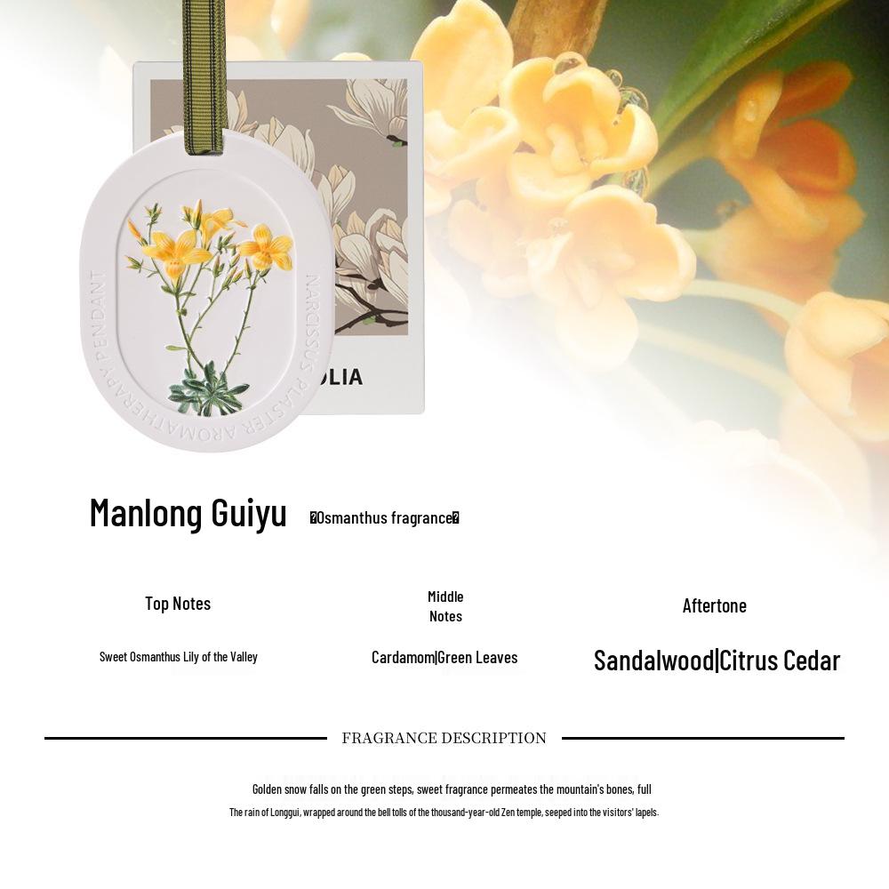 Orchid Aromatherapy Car Ornament – Chinese Style Embossed Scented Gypsum Sheet for Indoor Use, Long-Lasting Fragrance.