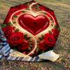 1pc heart roses Automatic Open/Close Umbrella Compact Folding Umbrella with 8-Rib Shaft for Women/Men, Elegant Birthday1242S