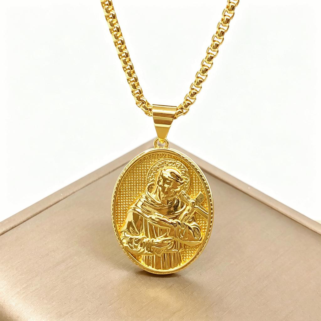 Classic Christian Catholic Jesus Christ Our Lady of Guadalupe Stainless Steel Chain Necklace for Men Women Party Amulet Jewelry