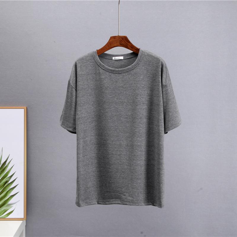 Hirsionsan Basic Cotton T Shirt Women Summer New Loose Solid Tees 19 Colors Casual Loose T Shirt Female Oversized O Neck Female Tops