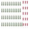 55/60Pcs Artificial Pine Branch Christmas Holly Berries Branch Faux Greenery Pine Needle Pick Fake Red Berry Stems Xmas Holiday Party Decoration