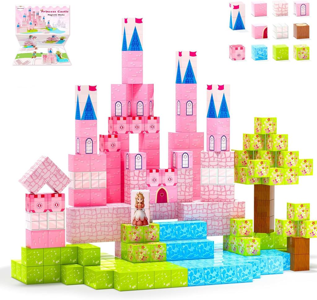 Magnetic Blocks Princess Castle World Creative Magnetic Building Blocks Stem Preschool Learning Sensory Toys Birthday Gift