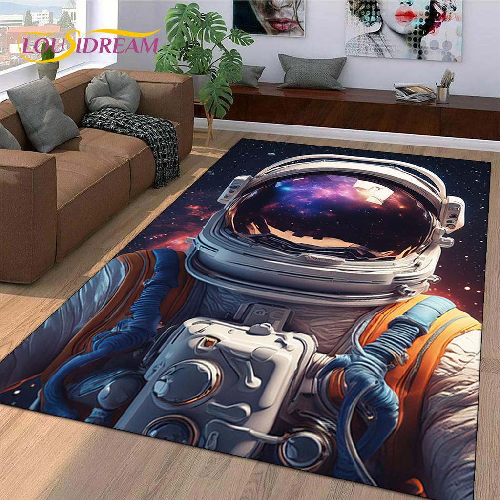 Astronauta Sen Wszechświat Kosmonauta Dywanik 3D Kosmos Kreskówka Dywan do Salonu Sypialni Dekoracja, Antypoślizgowy na Sofę Wycieraczka Dzieci