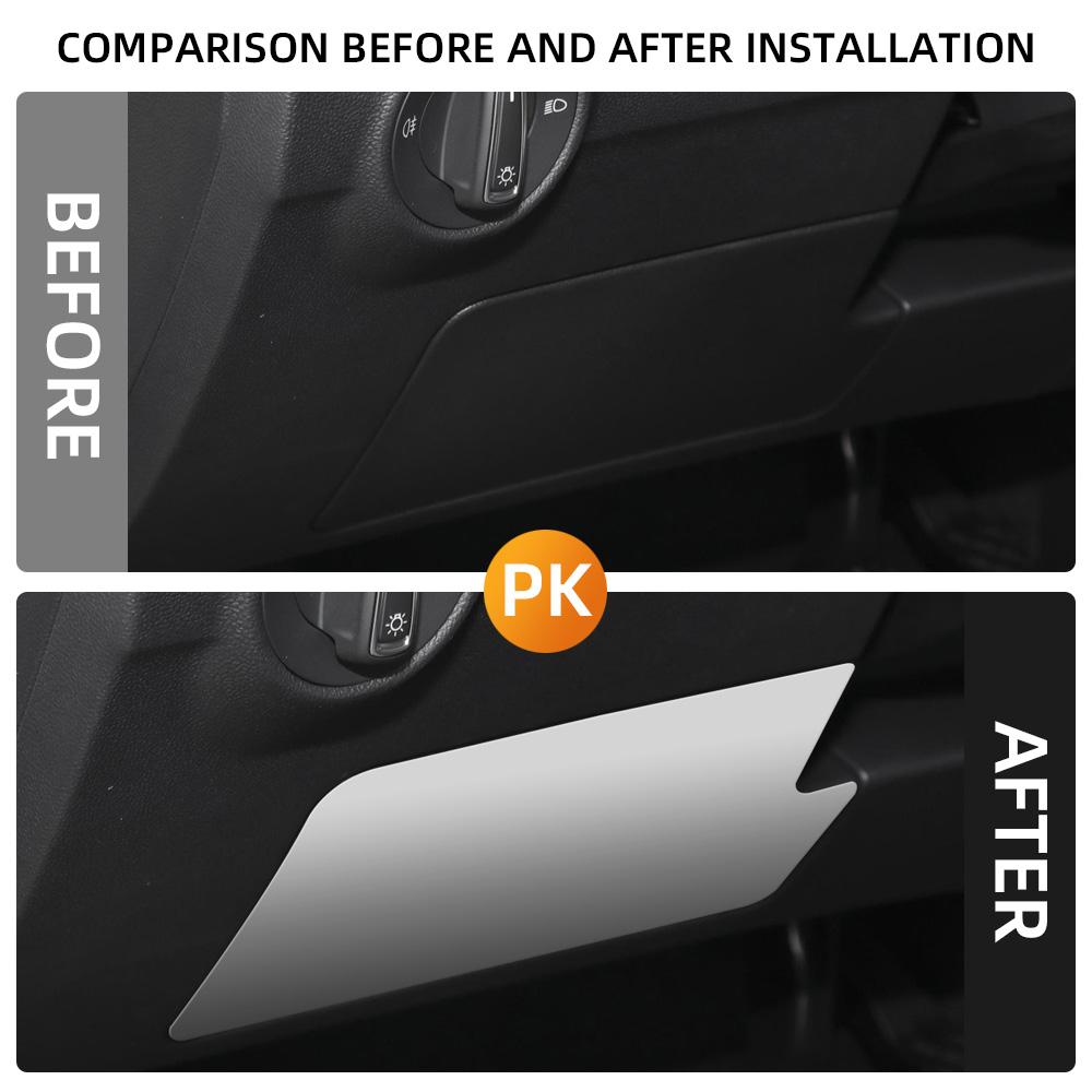 Für Volkswagen VW T-Roc TROC 2017 - 2025 LHD Fahrerseite Aufbewahrungsbox Abdeckung Zierleiste Aufkleber Styling Innenraumzubehör