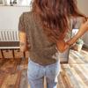 Women's Round Neck Short Sleeve Tee Regular Fit Streetwear Leopard Print Top