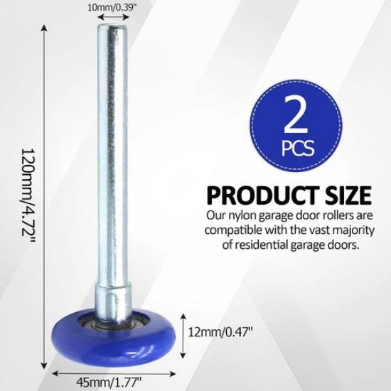1.8 Inch Nylon Garage Door Roller, Quiet Garage Door Wheels 3.7 Inch Stem Gar