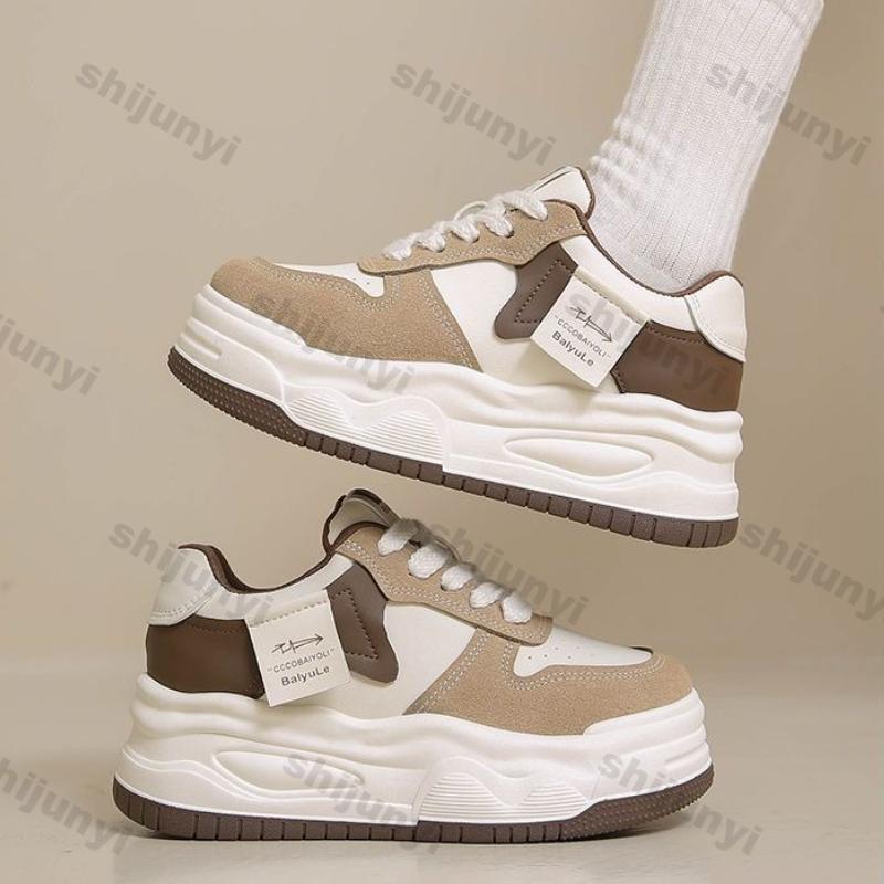 Women's Platform Sneakers 2025 Autumn New Fashion Lace Up Height Increase Casual Shoes Comfortable Non Slip Outdoor Sports Shoes