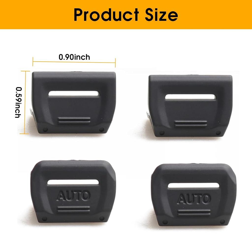 4 Pcs Window Switch Button Cover for Jeep Wrangler JL 4XE Gladiator JT 2018 2019 2020 2021 2022 2023 2024 2025(Black)