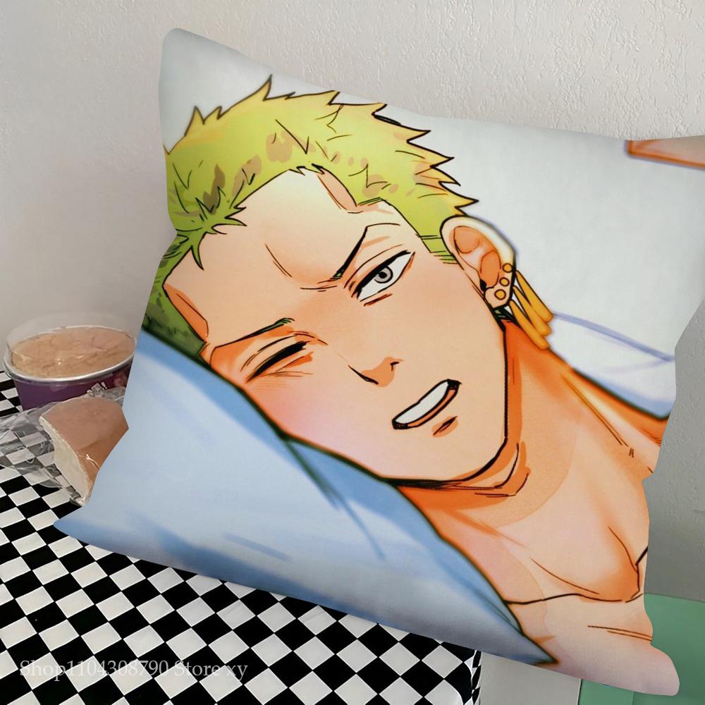 Roronoa Zoro Animation O-One P-Piece Pillow Case Square Pillow Bedroom Sofa Leisure Comfort CushionLiving Room Home Decoration