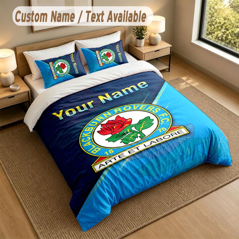 Bedding Set 1 Duvet Cover 2 Pillowcases Blackburn Rovers Football Print Soft Bed Linen Bedroom Decor