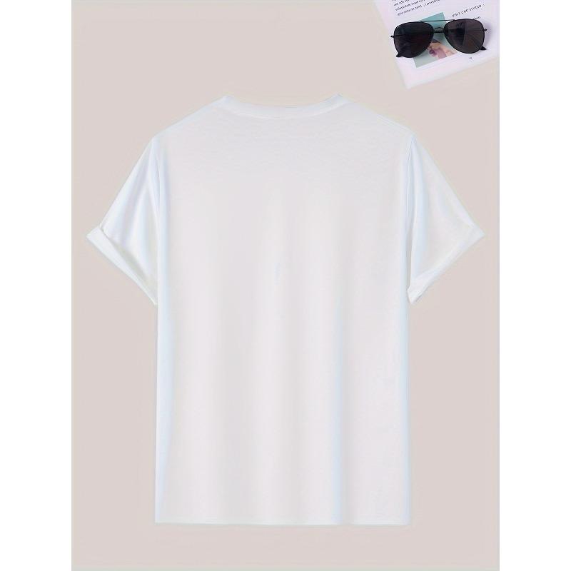 Summer Men'S Fashion Cotton Short-Sleeve T-Shirt with Letter Pattern Print