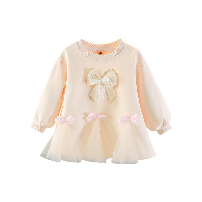 Autumn Long Sleeve Sweatshirt Dress for Girls - Fashionable Spring/Autumn Top