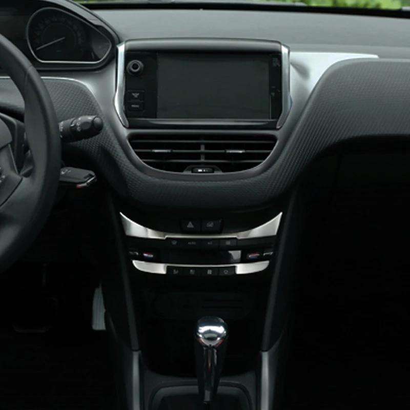 2Pcs/Set Air Conditioning Switch Interior Sequins Sticker Control Panel Stickers for Peugeot 2008 208 2014 - 2018 accessories