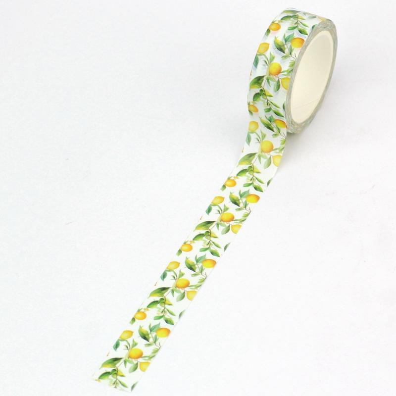 

2024 NEW 1pc 10M Decorative Lemon Strawberry Orange Fruit Washi Tape Set for Scrapbooking Planner Masking Tape Cute Stationery