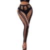 Women's Patterned Fishnet Footless Tights High Waist Net Footless Leggings Pantyhose Sheer Thigh High Stockings