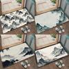 Ink Wash Mountain Mats Living Room Decoration Home Sofa Non-Slip Carpet Study Bedroom Tatami Children'S Soft Floor Mat