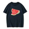 Summer Men's Short Sleeved Fun Fruit Watermelon Print Round Neck Trend Fashion Casual Solid Color T-shirt Men's Top