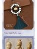 25 Boxwood Small Buddha Car Pendant - High-End White Jade Bodhi Rearview Mirror Ornament for Car Interiors