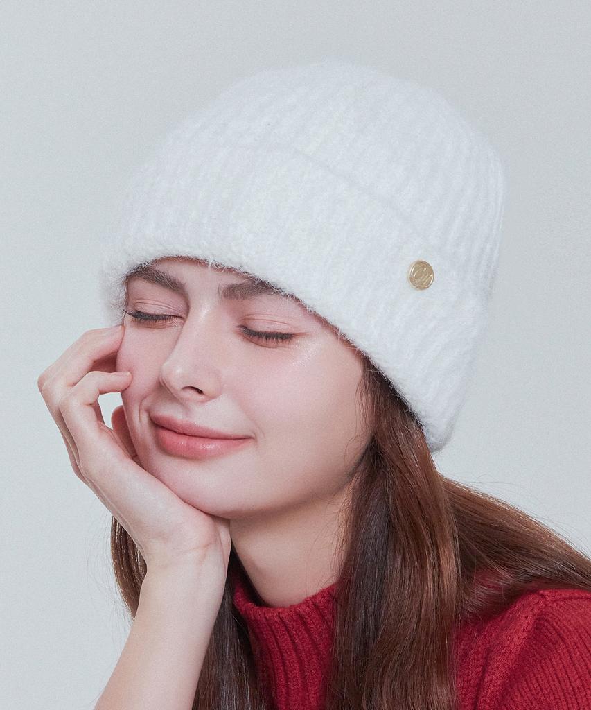 Chyami Basic Soft Wool White Beanie