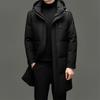 Men's Casual 90% White Duck Down Hooded Jacket - 2025 Winter Middle-aged Business Outerwear