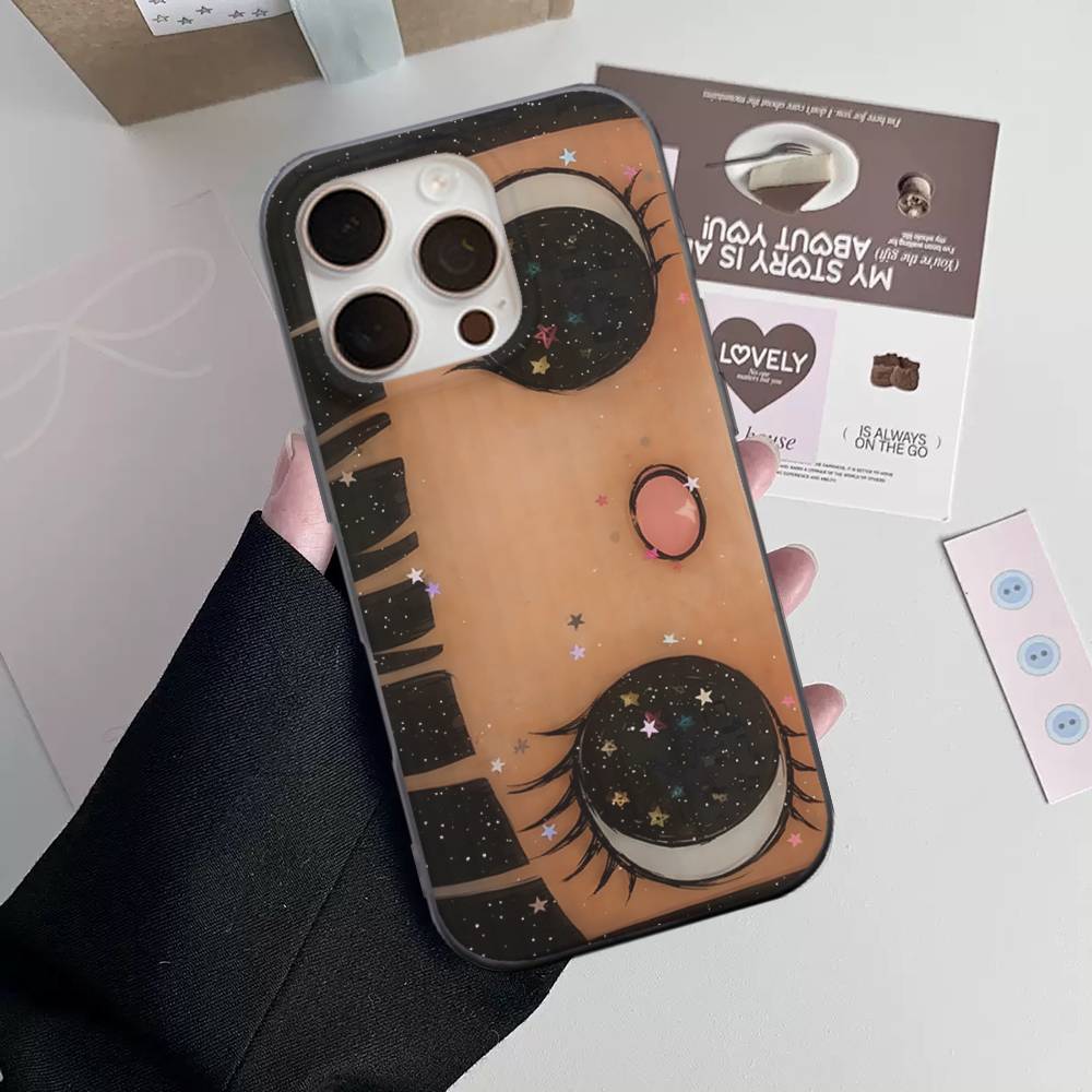 Comic Girl For IPhone 17 16 15 Plus Pro Max 12 14 Plus 11 13 Wave Corrugated Stripe Funda Phone Cover