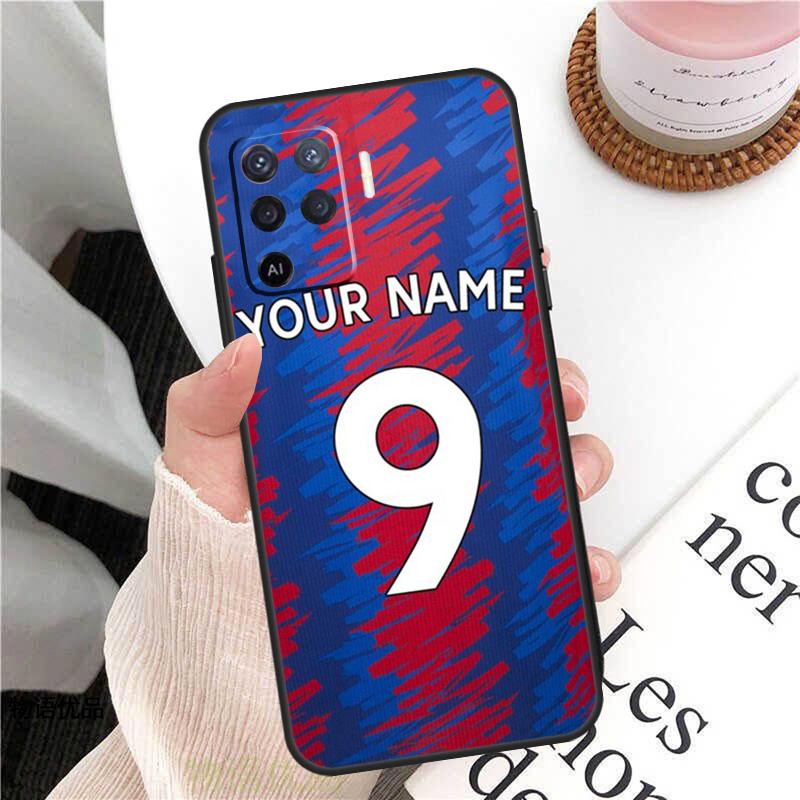 Personalised Football Name Number Case For OPPO Find X5 X3 Pro A15 A52 A72 A83 A91 A93 A54 A74 A94 A31 A53 A9 A5 2020 Cover