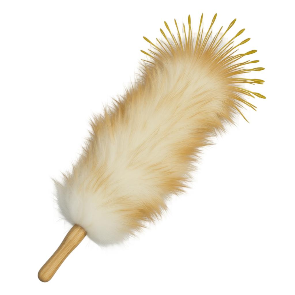 Natural Wool Duster with Wooden Handle Indoor Dust Cleaning Tool for Household Surfaces and Delicate Items Dust Removal