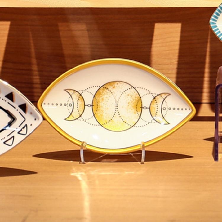 Sophisticated Stylish Eye Sturdy Ceramic Dish Elegant Solution Portable for Jewelry Organization and Display Daily Use