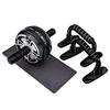 CATOOM Ab Roller with Mat + Push-Up Wheel, Exercise Wheel, 220kg Weight Capacity, Black/Gray