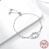 Koreanischer Stil, mit Diamanten besetztes, exquisites, dünnes Armband aus S925-Sterlingsilber, doppeltes Herz umwickelt, Damen-Temperament, Valentinstagsgeschenk