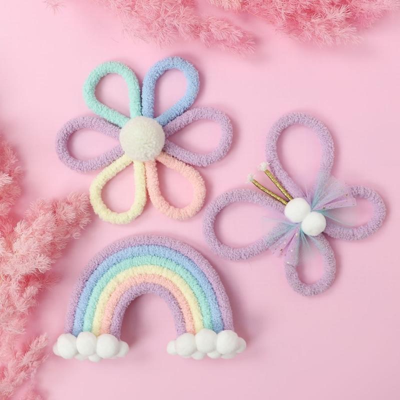 Handwovens Rainbows Butterfly Flowers Wall Decoration Nursery Bohemians Home Decoration For Children Playroom