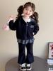 Autumn 2025 Girls' Fashionable Hooded Sweatshirt & Pants Set