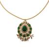Vintage Color Fringed Pendant Copper Alloy Gold-Plated Green Necklace Earrings Niche Designer Women'S Models