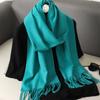Nytt 62 farger Vinterskjerf for kvinner Langt Varmt Kasjmirskjerf Hijab Ensfarget Dame Sjal Wrap Kvinnelig Pashmina Bandana Hodeskjerf