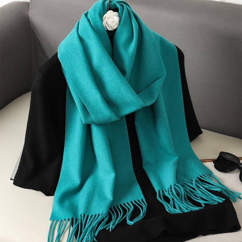 Nytt 62 farger Vinterskjerf for kvinner Langt Varmt Kasjmirskjerf Hijab Ensfarget Dame Sjal Wrap Kvinnelig Pashmina Bandana Hodeskjerf
