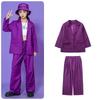 Kids Purple Blazer Suit Set Girls 2Pcs Oversized Blazer & Wide Leg Pants Streetwear Hip Hop Dance Performance Outfit for Stage Show Party