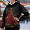 Women's Casual Fashion Plus Velvet Thickened Christmas Print Hooded Sweatshirt
