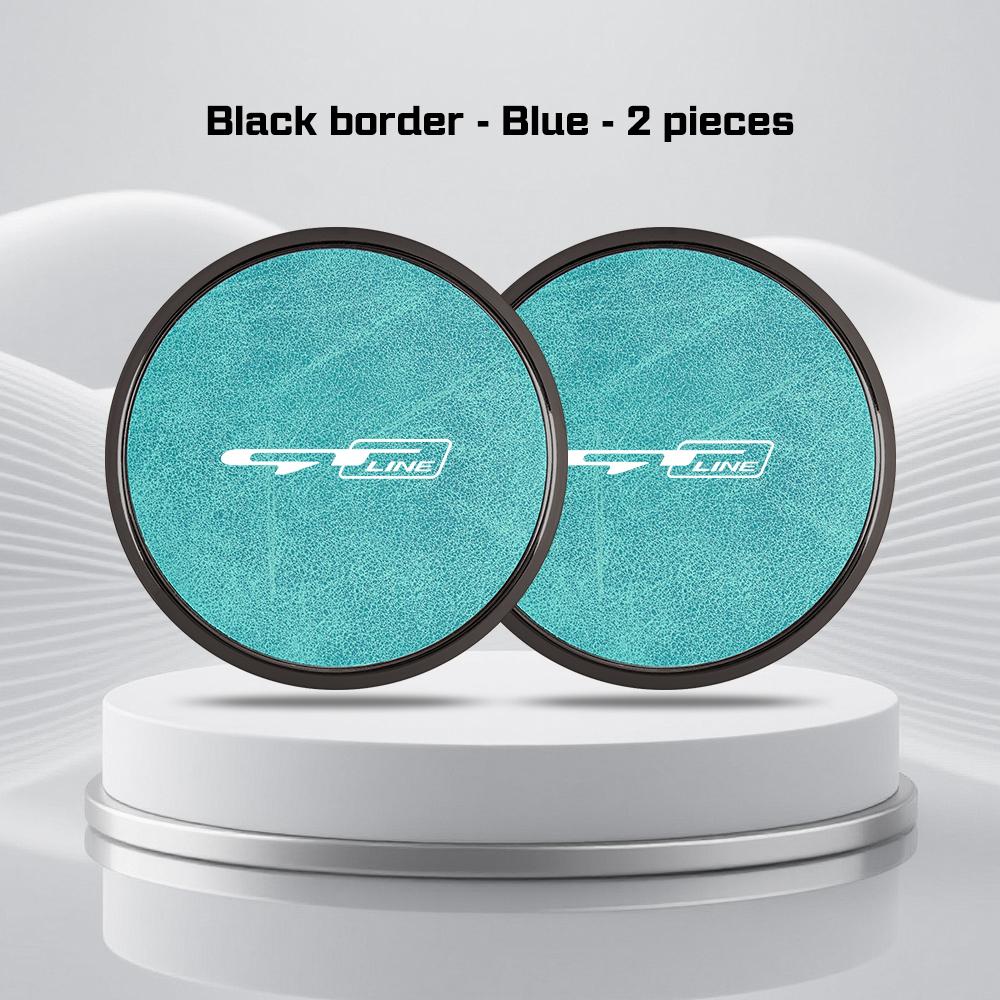 Car Leather Alloy Coaster For Kia GTLine RIO K2 K3 K4 K5 k8 Sportege Picanto Optima Soul Ceed Water Cup Holder Pad Non-slip Mat rnqt40