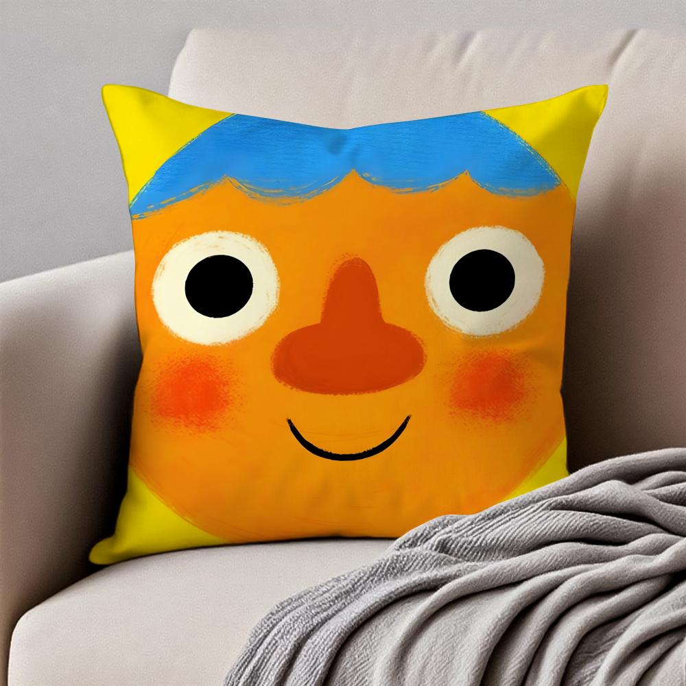 Cartoon MMonchhichis Cushion Cover Pillowcase Antidustmite Invisible Zipper Short Plush Sofa Cushion