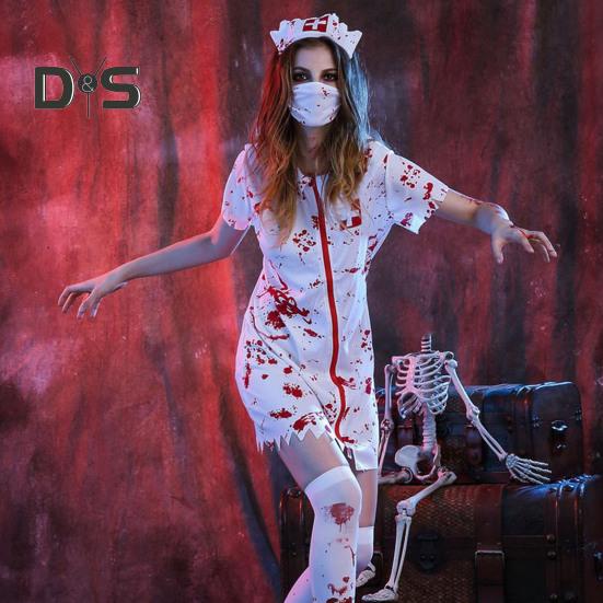 Halloween horror sangue enfermeira traje feminino masculino médico traje casal férias terror cosplay halloween role play traje